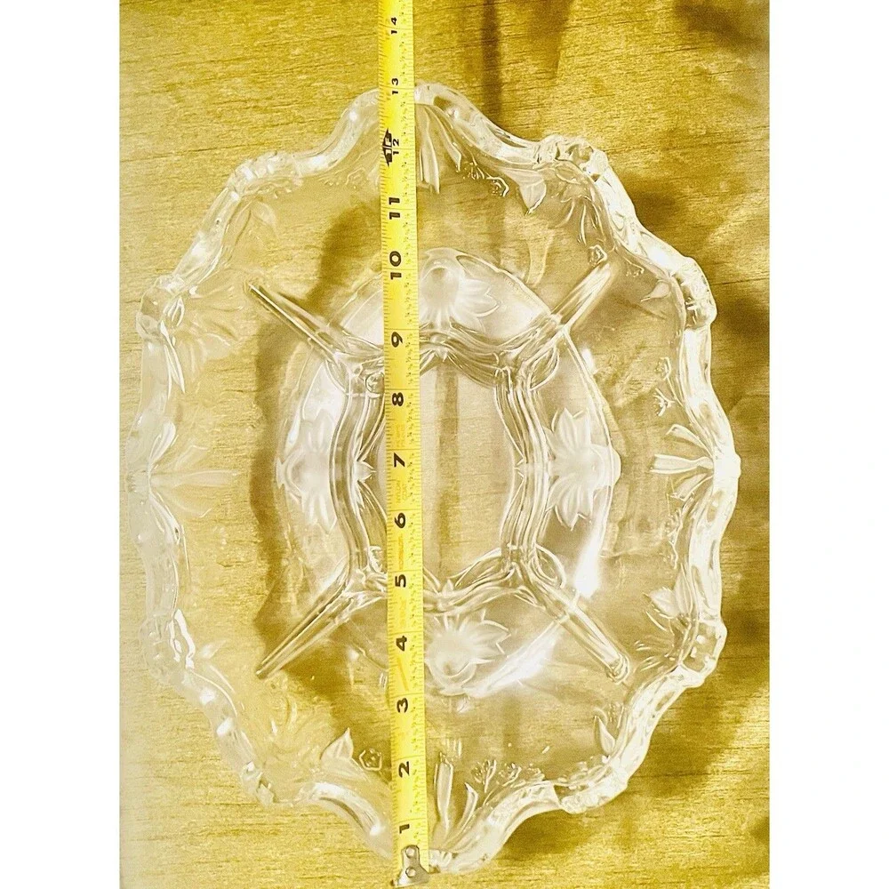Vintage Walther Glass Angelique Crystal 5 Compartments Relish Hors D’Oeuvre Tray